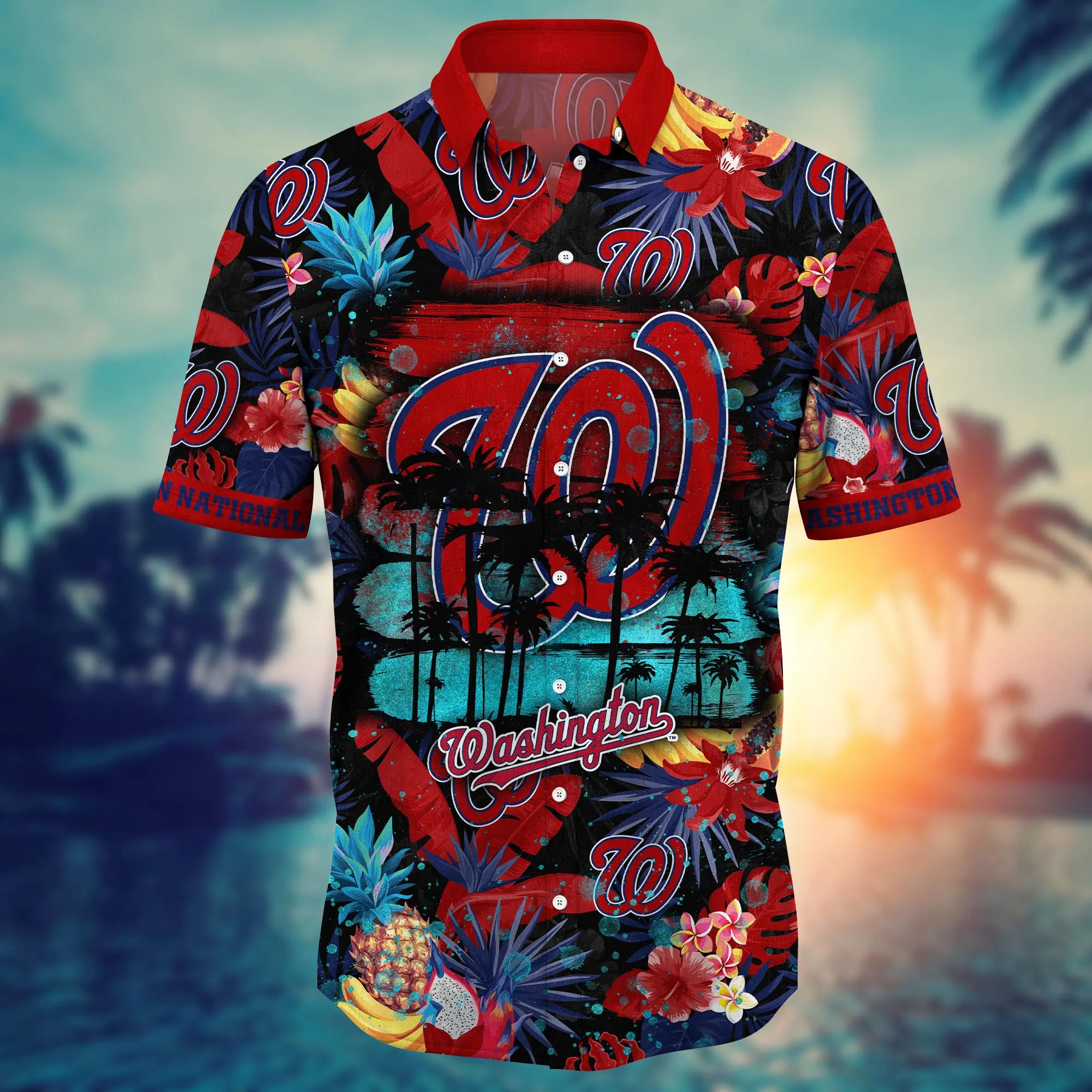 Washington Nationals MLB Hawaiian Shirt Road Trips Aloha Shirt