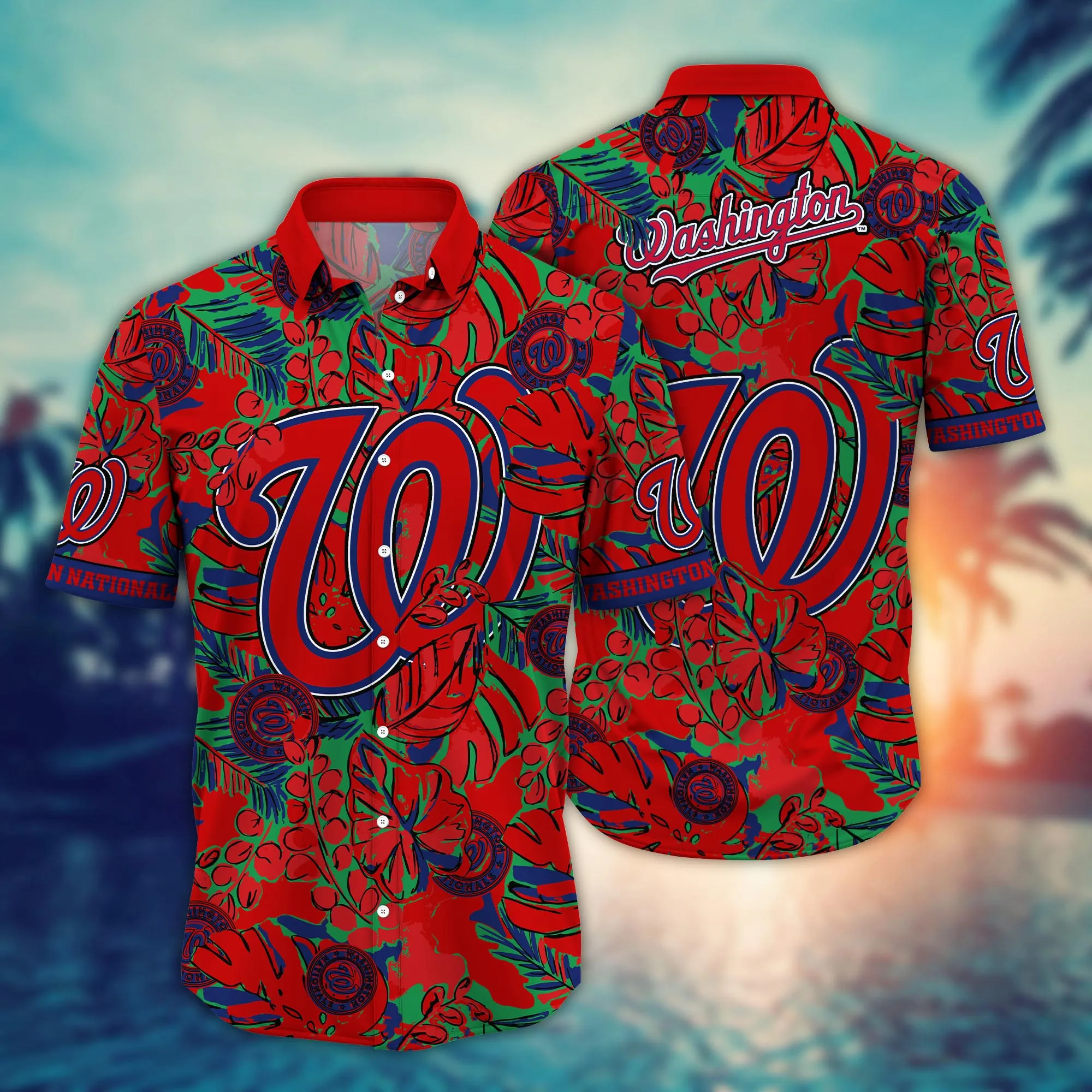 Washington Nationals MLB Hawaiian Shirt Shorts Aloha Shirt