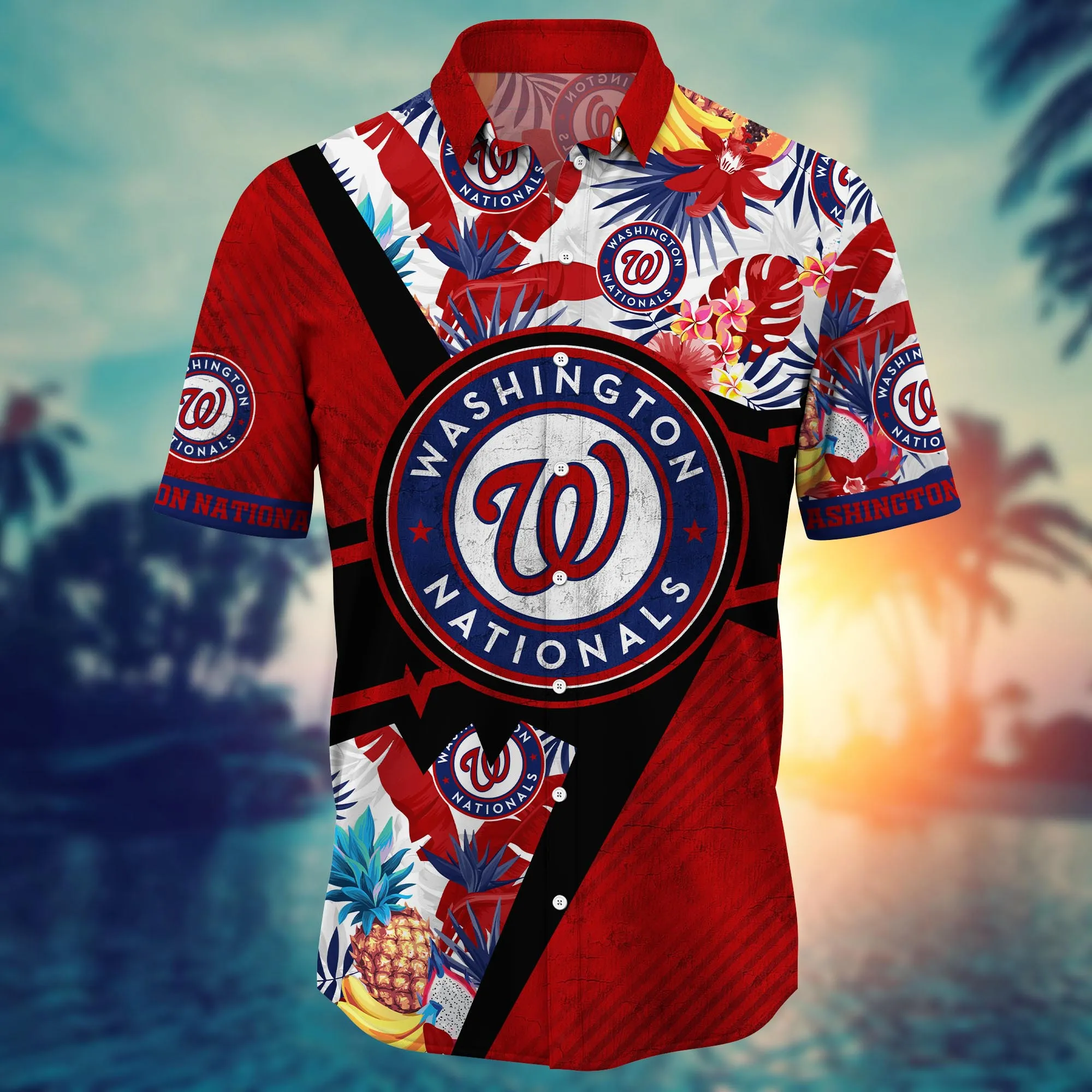 Washington Nationals MLB Hawaiian Shirt Sundown Field Sport Shirts