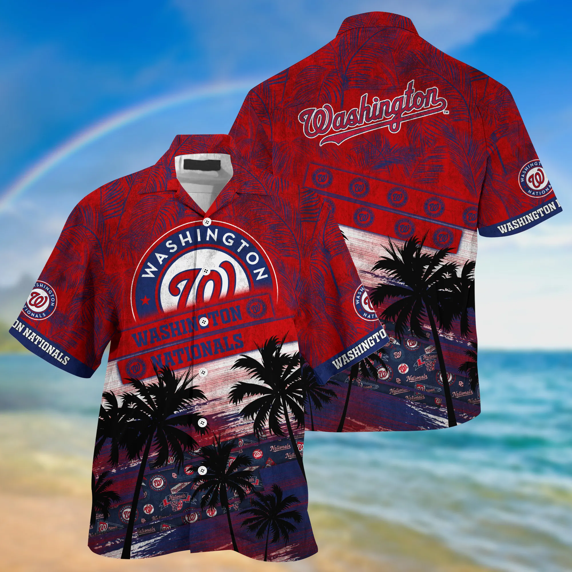 Washington Nationals MLB Palm Tree Pattern Hawaii Shirt For Sports Fans Unisex Sport Hawaii Shirt Washington Nationals MLB Palm Tree Pattern Hawaii Shirt For Sports Fans Unisex Sport Hawaii Shirt