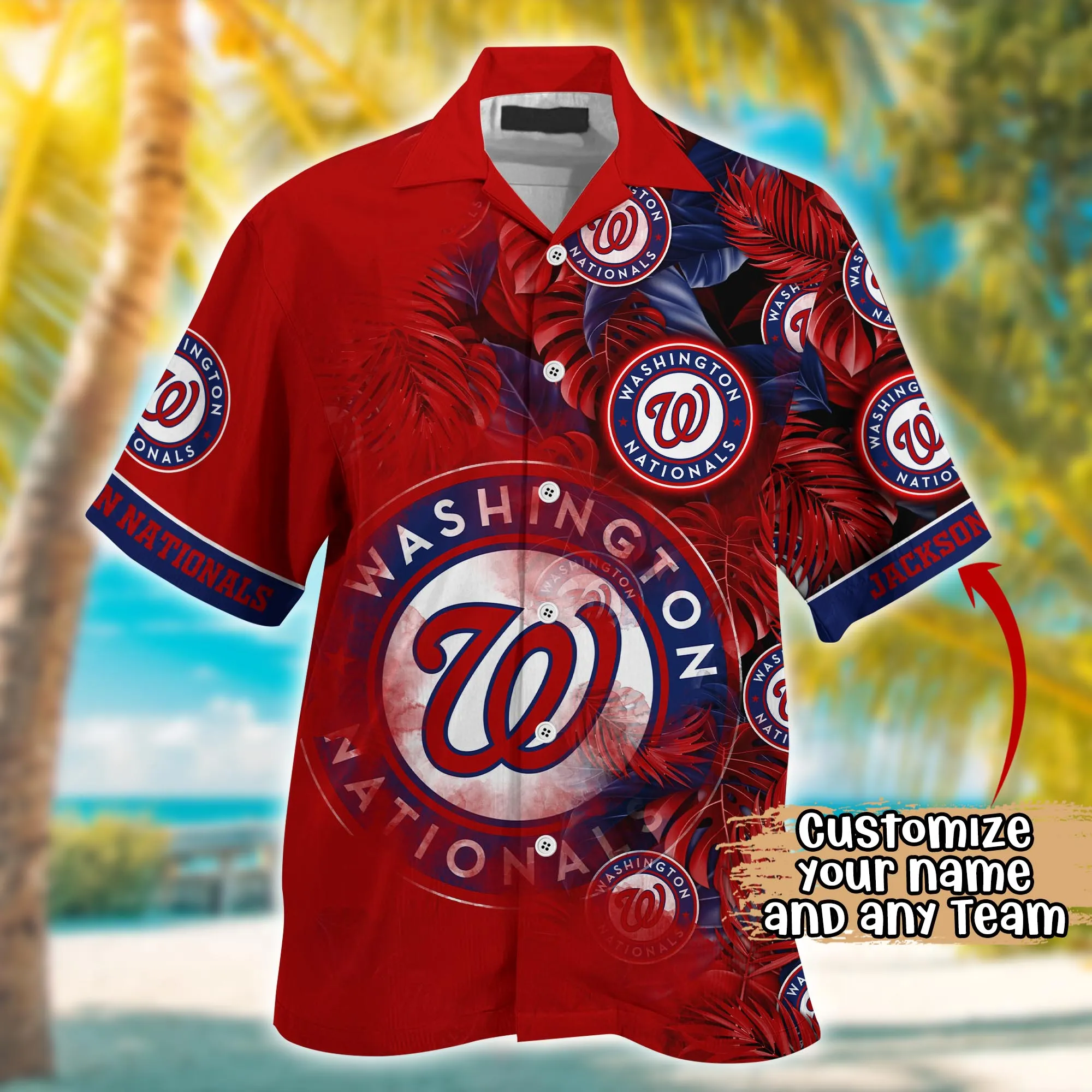 Washington Nationals MLB Summer Hawaii Shirt And Tshirt Custom Aloha Shirt