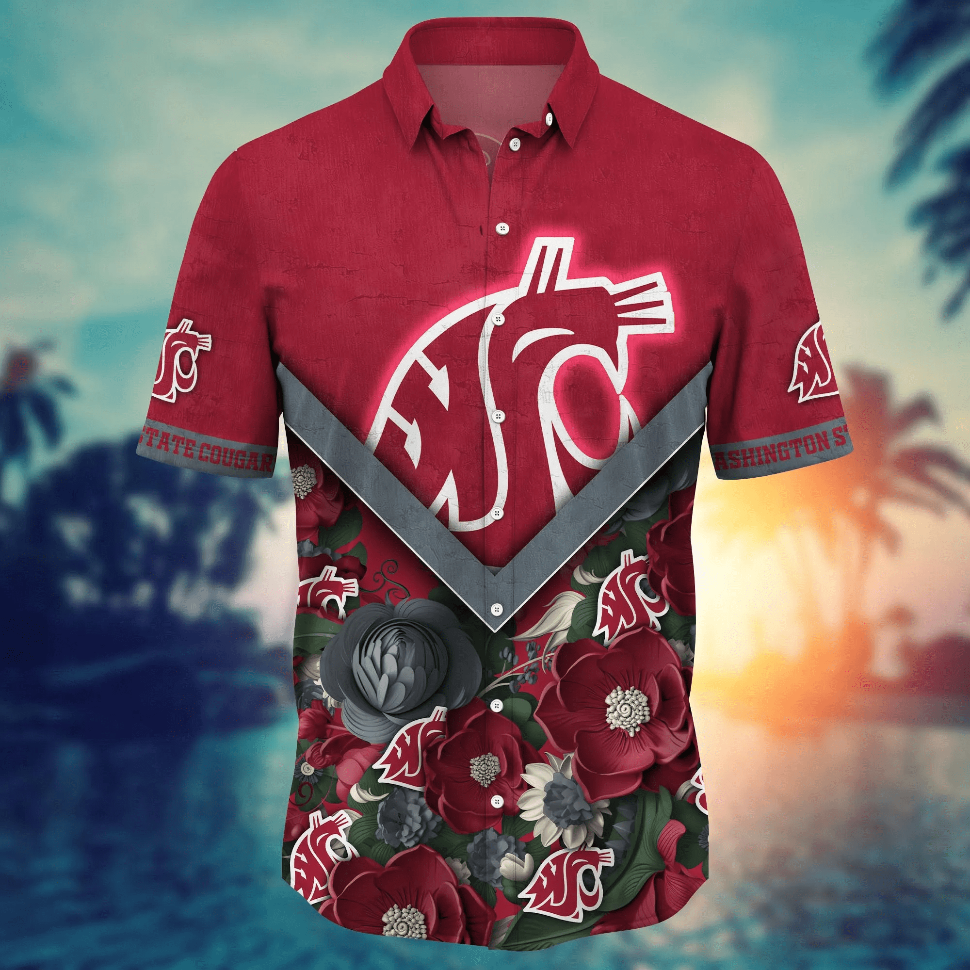 Washington State Cougars NCAA Hawaiian Shirt Custom Festivals Aloha Shirt