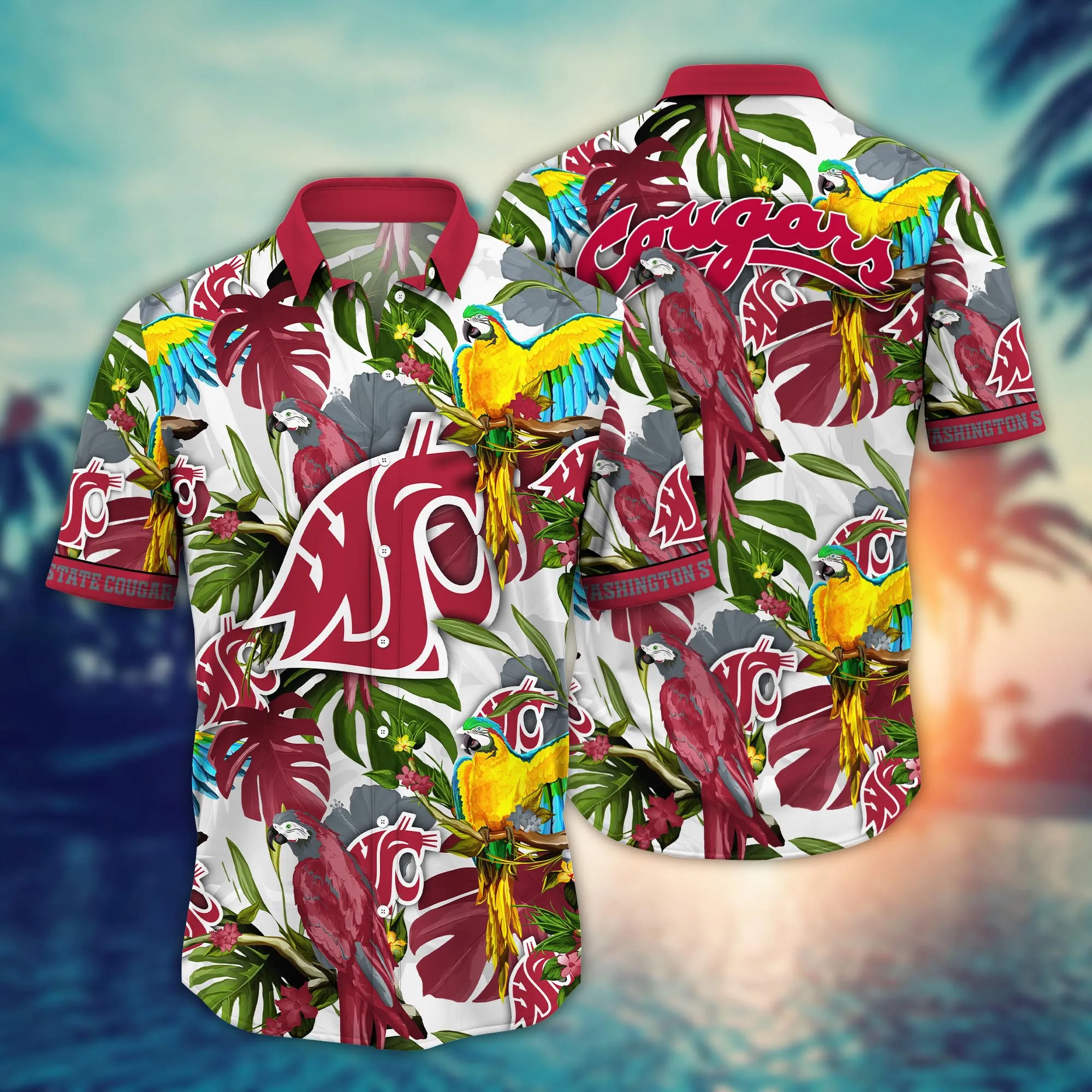 Washington State Cougars NCAA Hawaiian Shirt Firefliestime Aloha Shirt Washington State Cougars NCAA Hawaiian Shirt Firefliestime Aloha Shirt