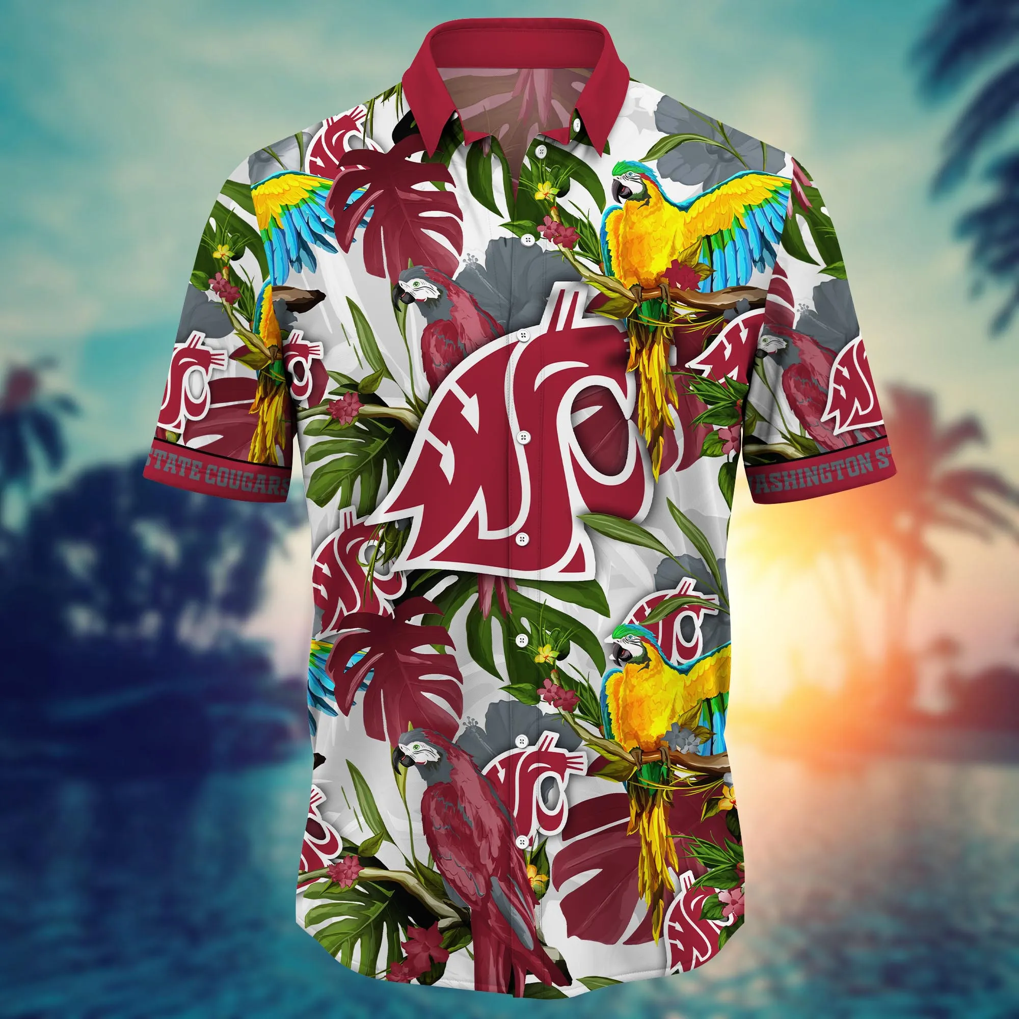 Washington State Cougars NCAA Hawaiian Shirt Firefliestime Aloha Shirt