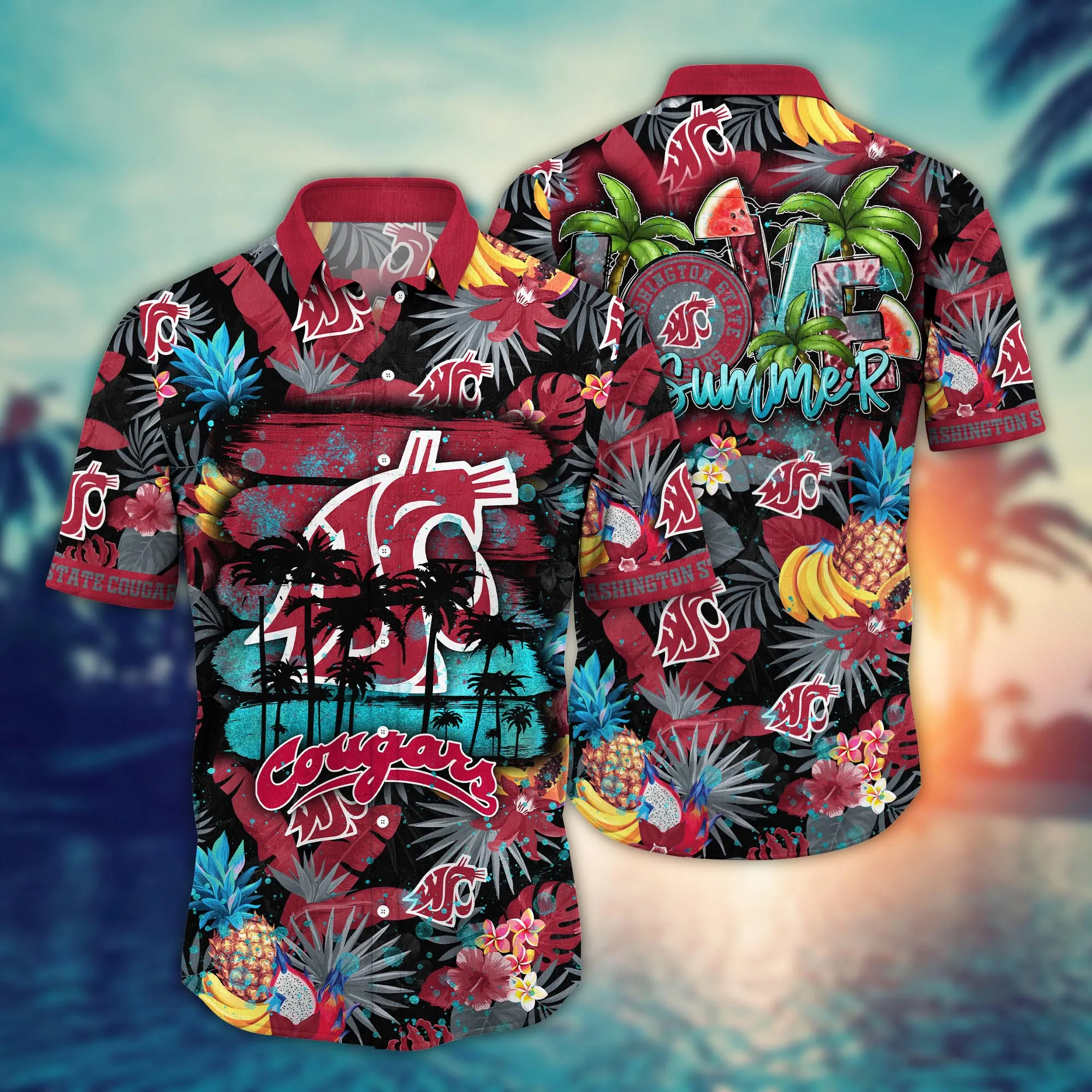 Washington State Cougars NCAA Hawaiian Shirt Fresh Mowed Lawnstime Aloha Shirt Washington State Cougars NCAA Hawaiian Shirt Fresh Mowed Lawnstime Aloha Shirt