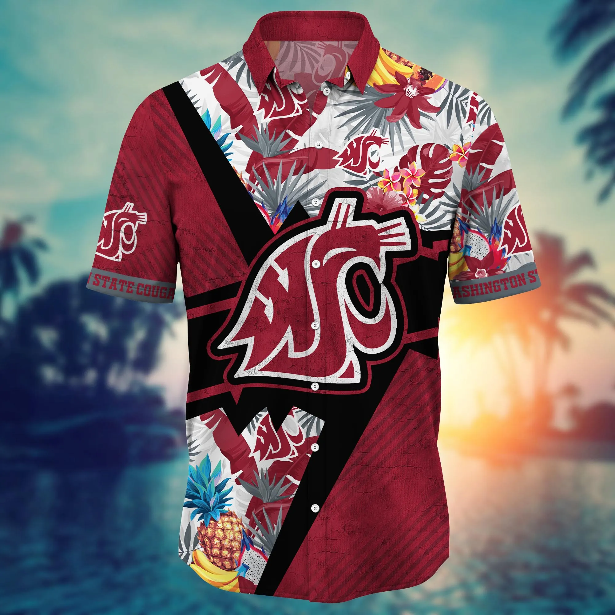 Washington State Cougars NCAA Hawaiian Shirt Heat Aloha Shirt