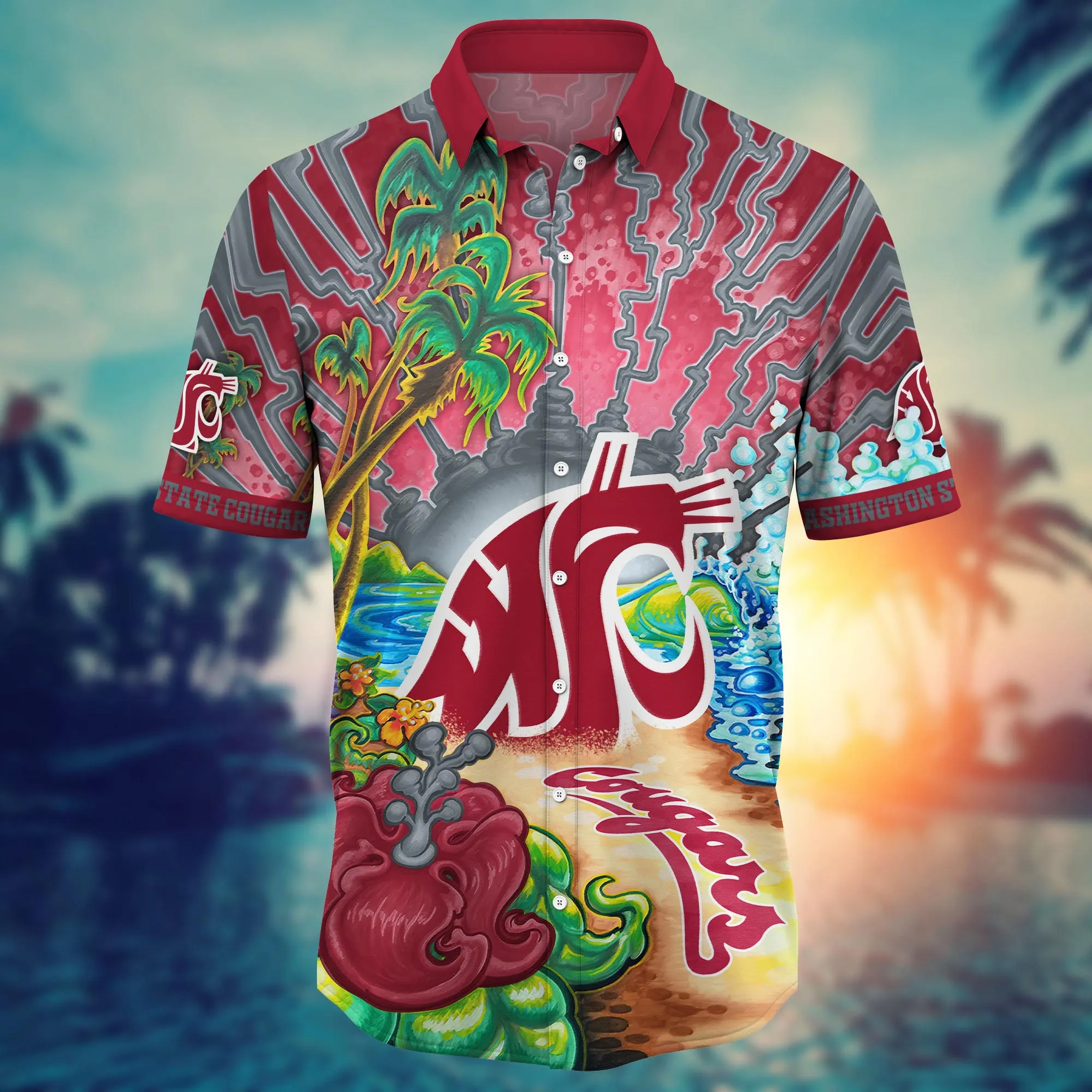 Washington State Cougars NCAA Hawaiian Shirt Popsiclestime Aloha Shirt