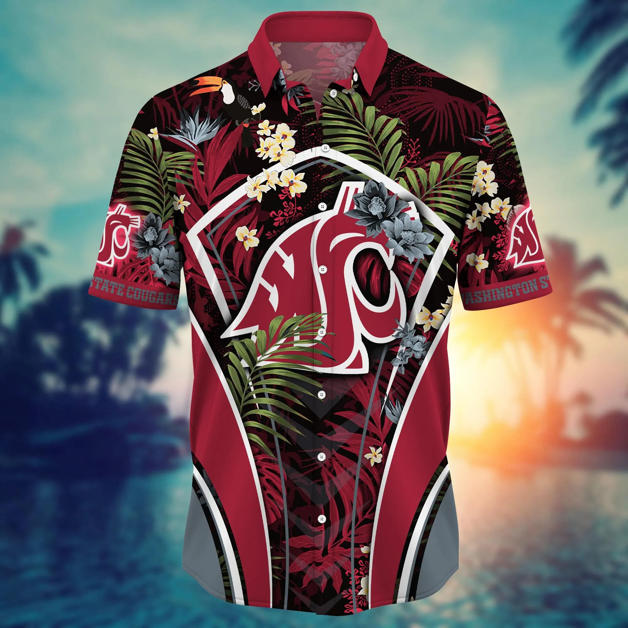 Washington State Cougars NCAA Hawaiian Shirt Sunlight Aloha Shirt