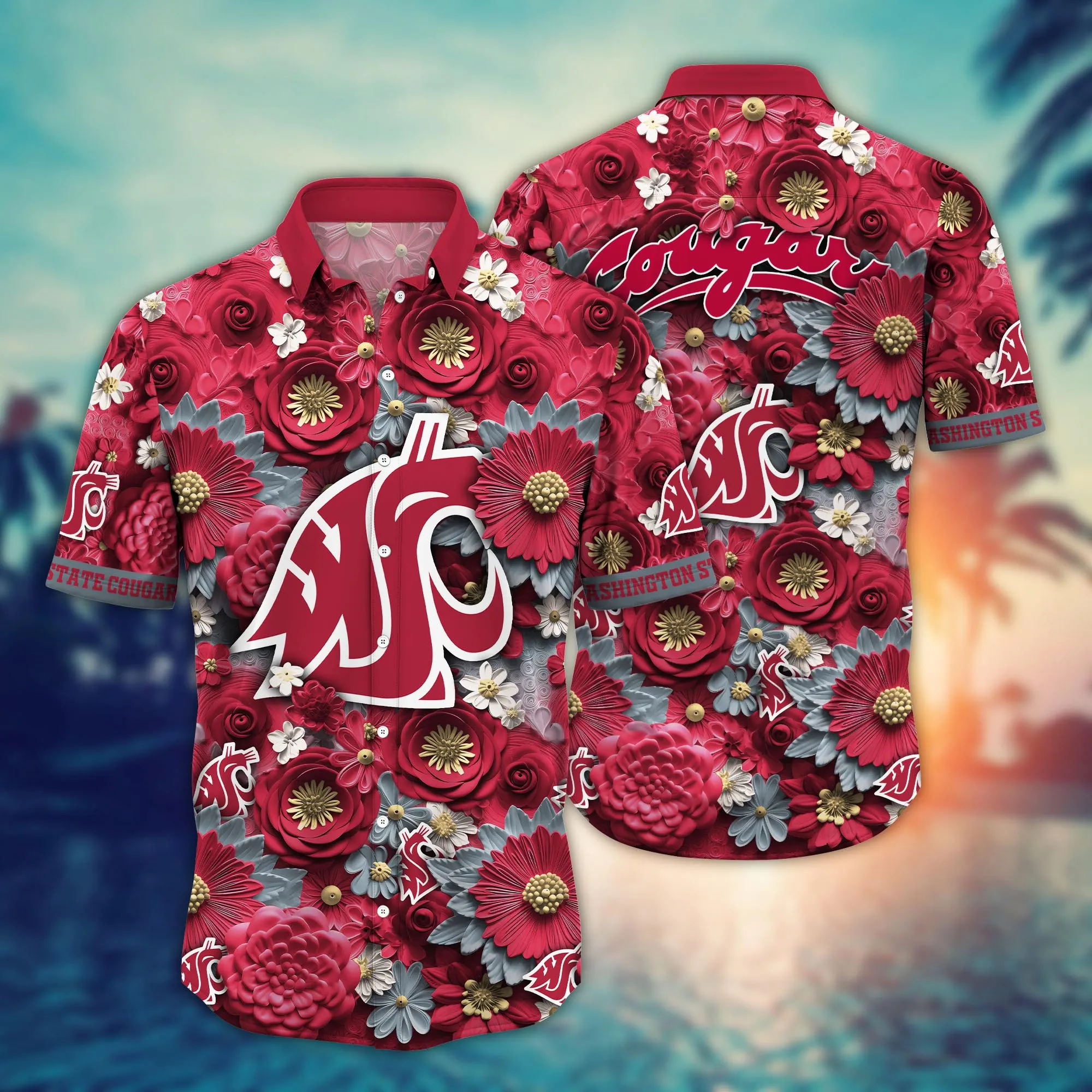 Washington State Cougars NCAA Hawaiian Shirt Trending For This Summer Customize Shirt Any Team