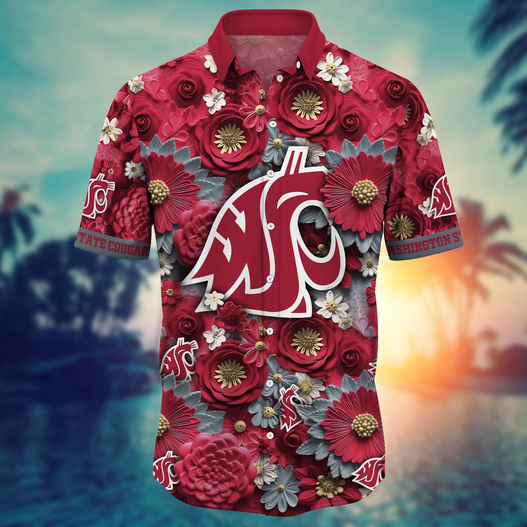 Washington State Cougars NCAA Hawaiian Shirt Trending For This Summer Customize Shirt Any Team