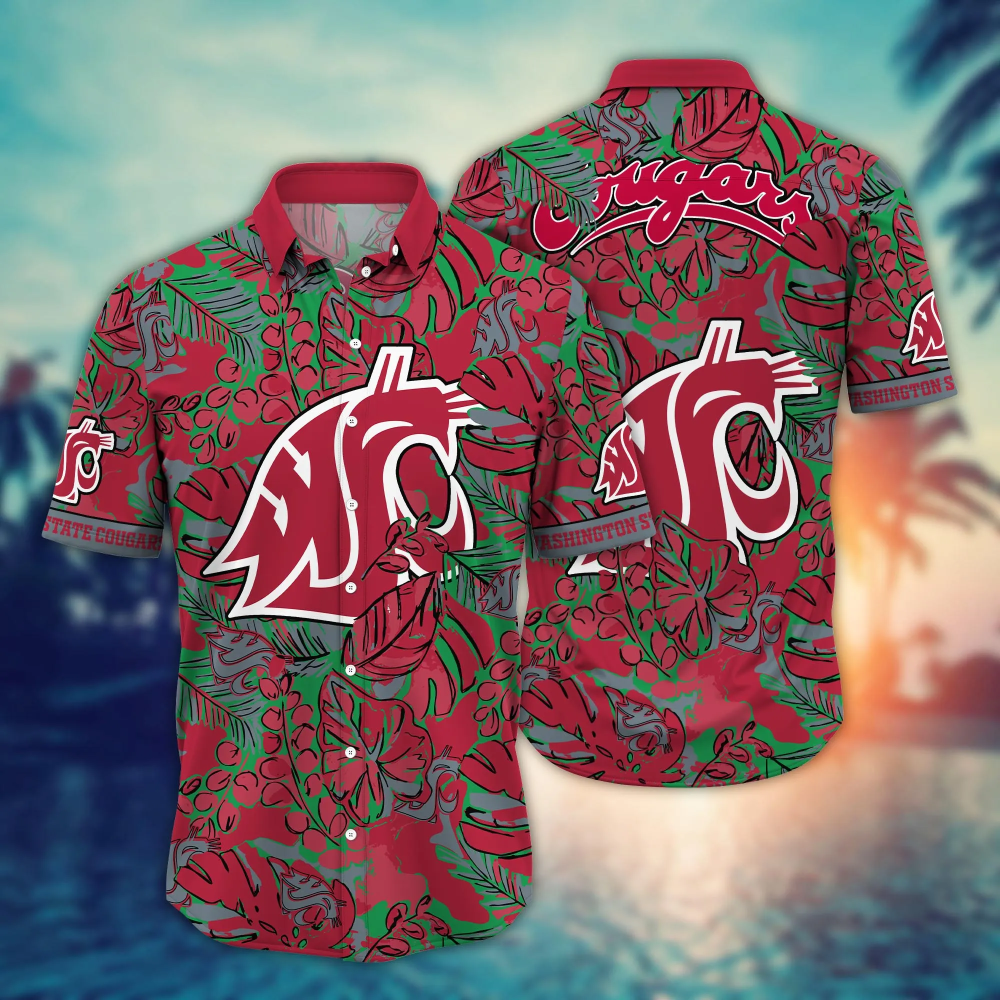 Washington State Cougars NCAA Hawaiian Shirt Water Sports Aloha Shirt