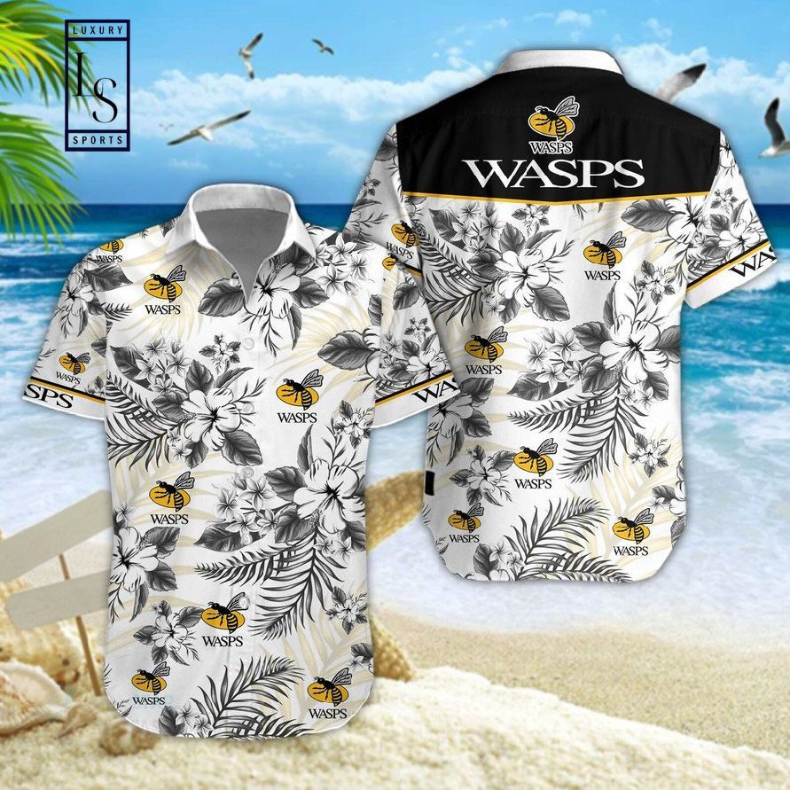 Wasps Rfc Inspired Hawaiian Shirt with Shorts Set