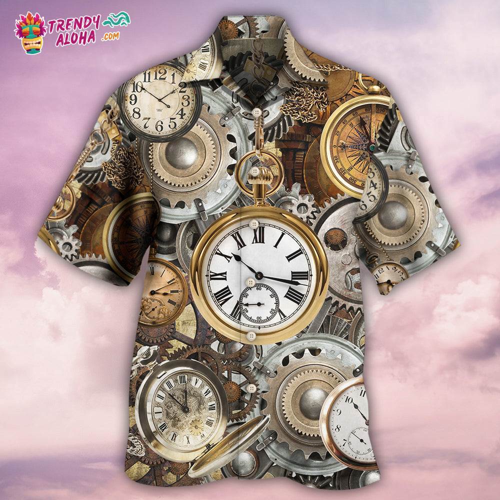 Watch Pocket Watch Vintage Style Hawaiian Shirt – Trendy Aloha