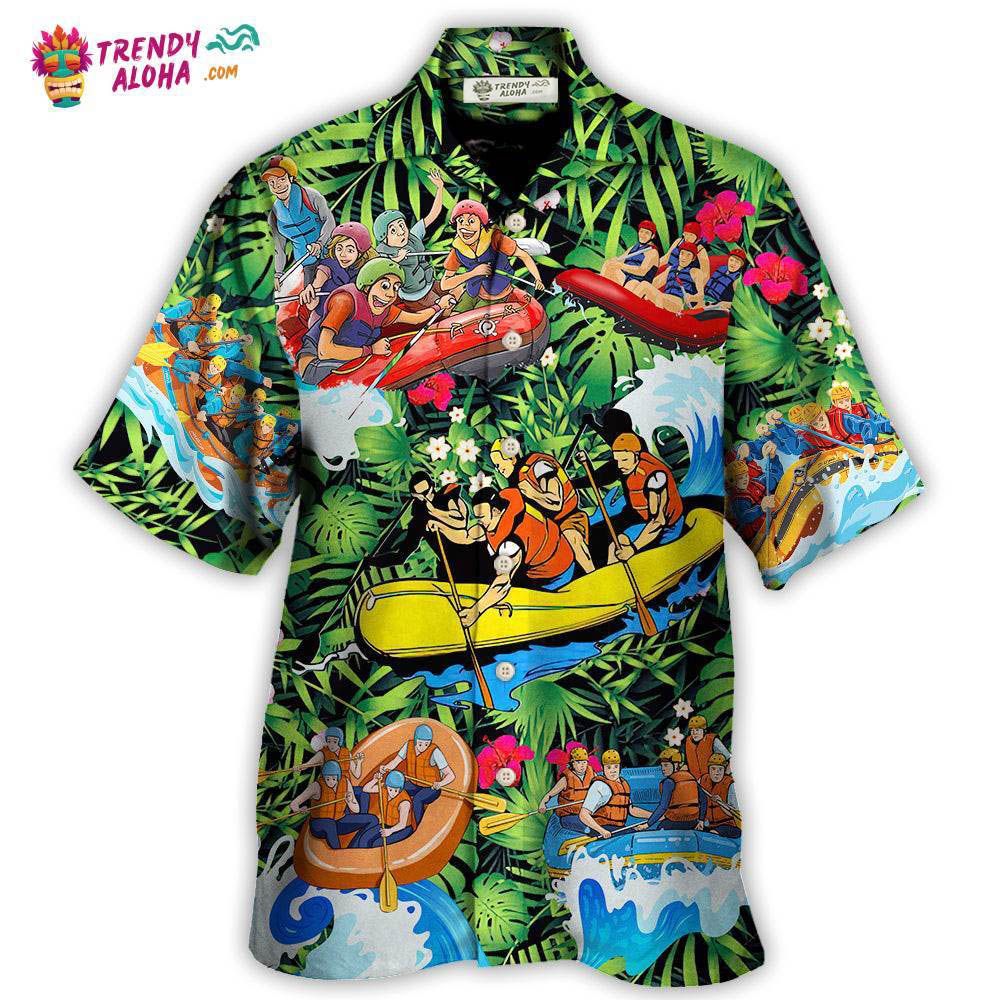 Water Rafting Lover Style Flower Tropical Hawaiian Shirt – Trendy Aloha Water Rafting Lover Style Flower Tropical Hawaiian Shirt – Trendy Aloha