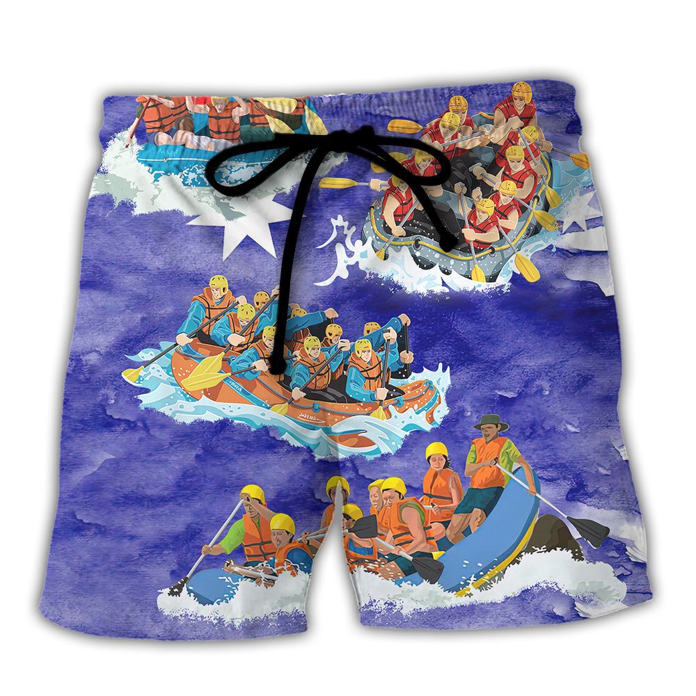 Water Rafting River Rafting Team Funny Lover Australia Flag Vintage Art Style Trendy Aloha Hawaiian Beach Shorts Water Rafting River Rafting Team Funny Lover Australia Flag Vintage Art Style Trendy Aloha Hawaiian Beach Shorts