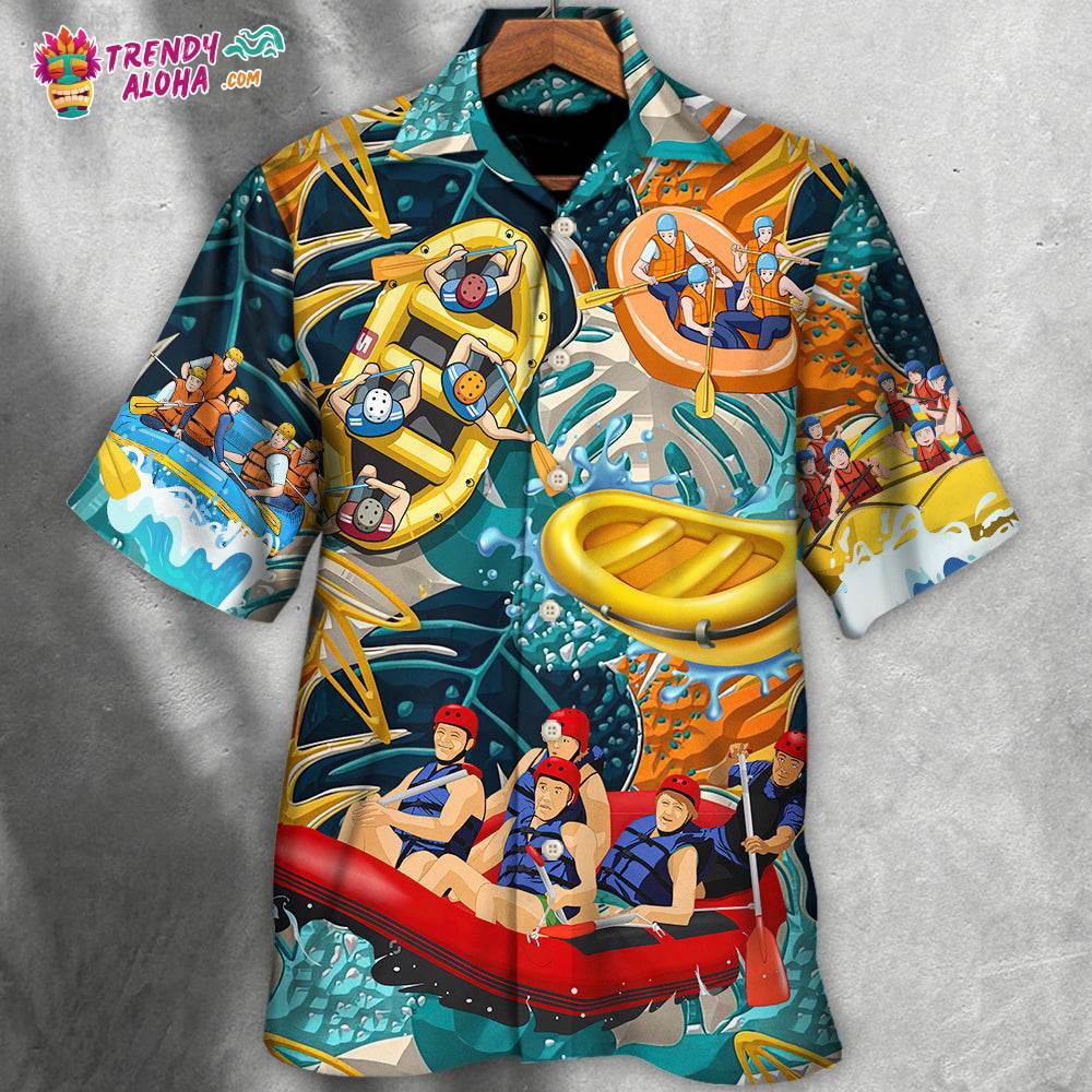 Water Rafting River Rafting Team Lover Tropical Style Hawaiian Shirt – Trendy Aloha