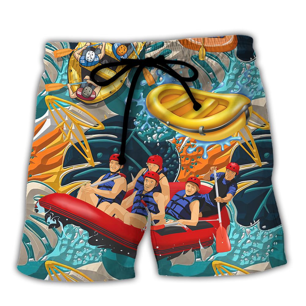 Water Rafting River Rafting Team Lover Tropical Style Trendy Aloha Hawaiian Beach Shorts Water Rafting River Rafting Team Lover Tropical Style Trendy Aloha Hawaiian Beach Shorts
