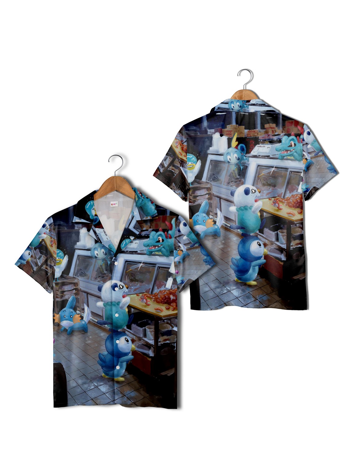 Water Type Pokemon Hawaiian Shirt Ocean Blue Tropical Aloha Shirt for Gamers and Anime Lovers Water Type Pokemon Hawaiian Shirt Ocean Blue Tropical Aloha Shirt for Gamers and Anime Lovers
