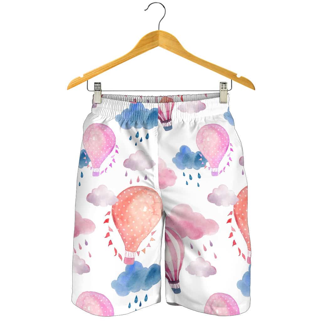 Watercolor Air Balloon Cloud Pattern For Men Women Kid Shorts