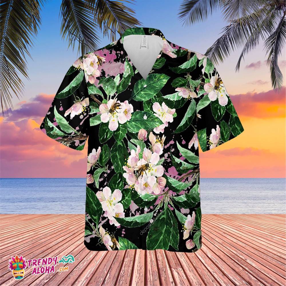 Watercolor Blossom Trending Hawaiian Shirt, Summer Vacation Hawaiian Shirt