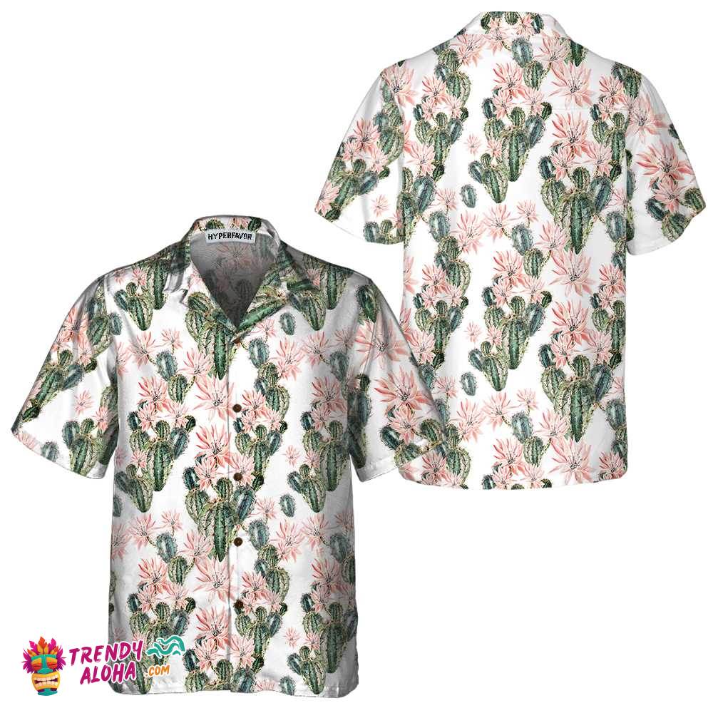 Watercolor Cactus Pattern Cactus Hawaiian Shirt, Unique Cactus Shirt For Men And Women, Best Cactus Gift