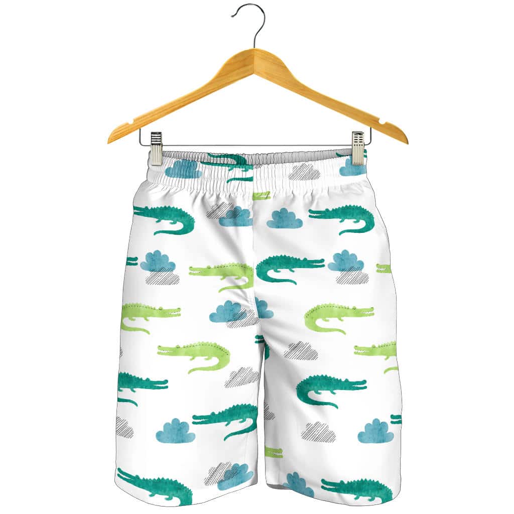 Watercolor Crocodile Pattern For Men Women Kid Shorts