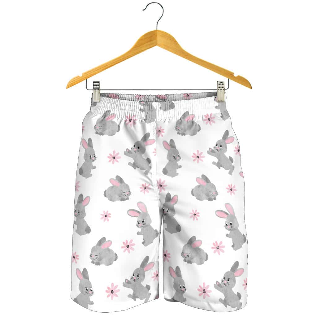 Watercolor Cute Rabbit Pattern For Men Women Kid Shorts