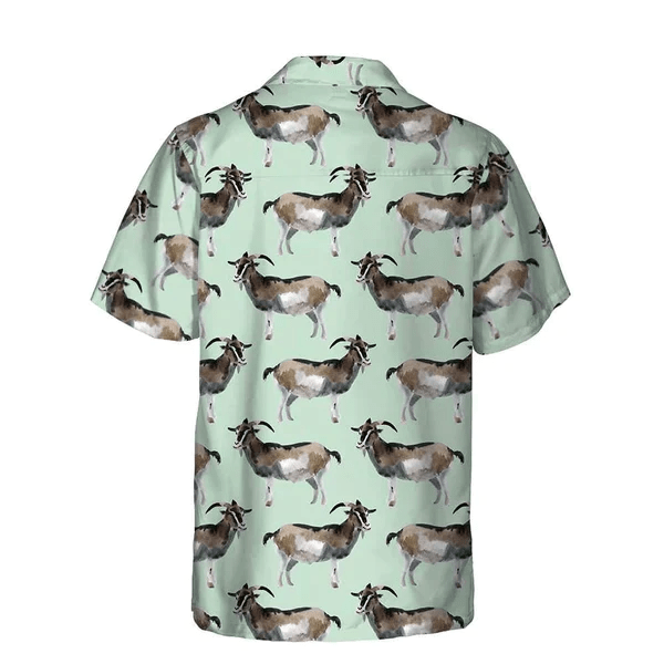 Watercolor Goat Pattern All Printed 3D Trendy Hawaiian Shirt, Summer Gifts For Men And Women