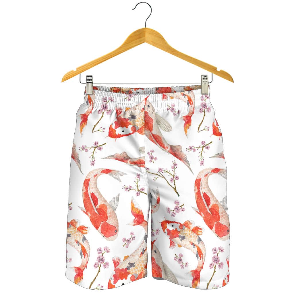 Watercolor Koi Fish Carp Fish Pattern For Men Women Kid Shorts