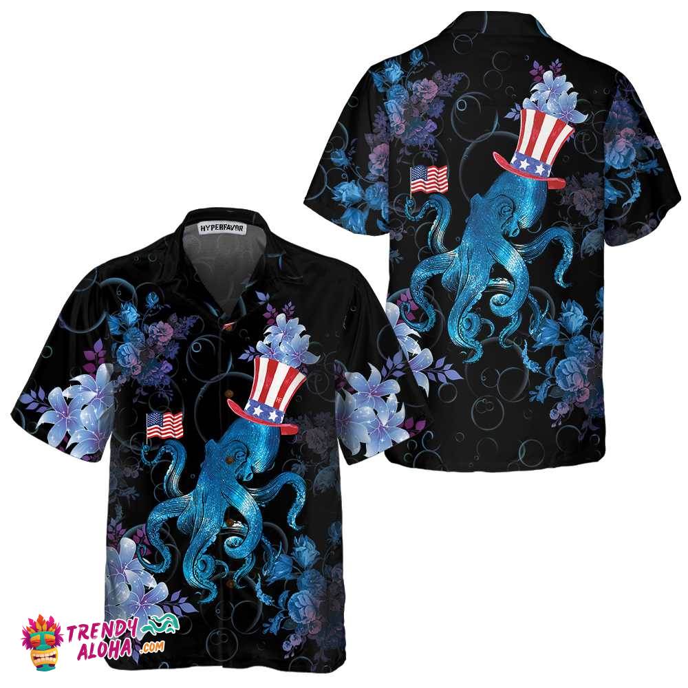 Watercolor Ocean Octopus Hawaiian Shirt, Cool Octopus Shirt For Men And Women, Best Octopus Print Gift