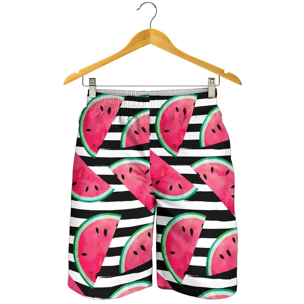 Watercolor Paint Textured Watermelon Pieces For Men Women Kid Shorts