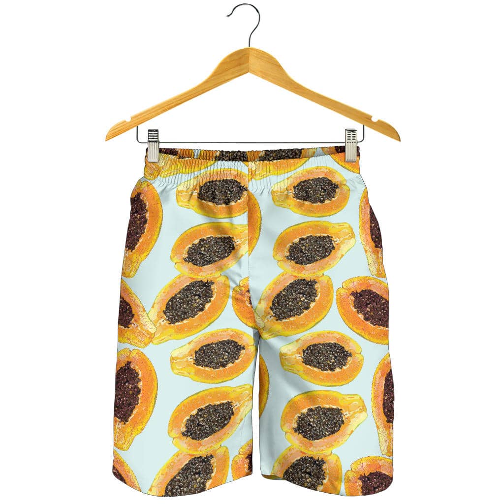 Watercolor Papaya Pattern For Men Women Kid Shorts