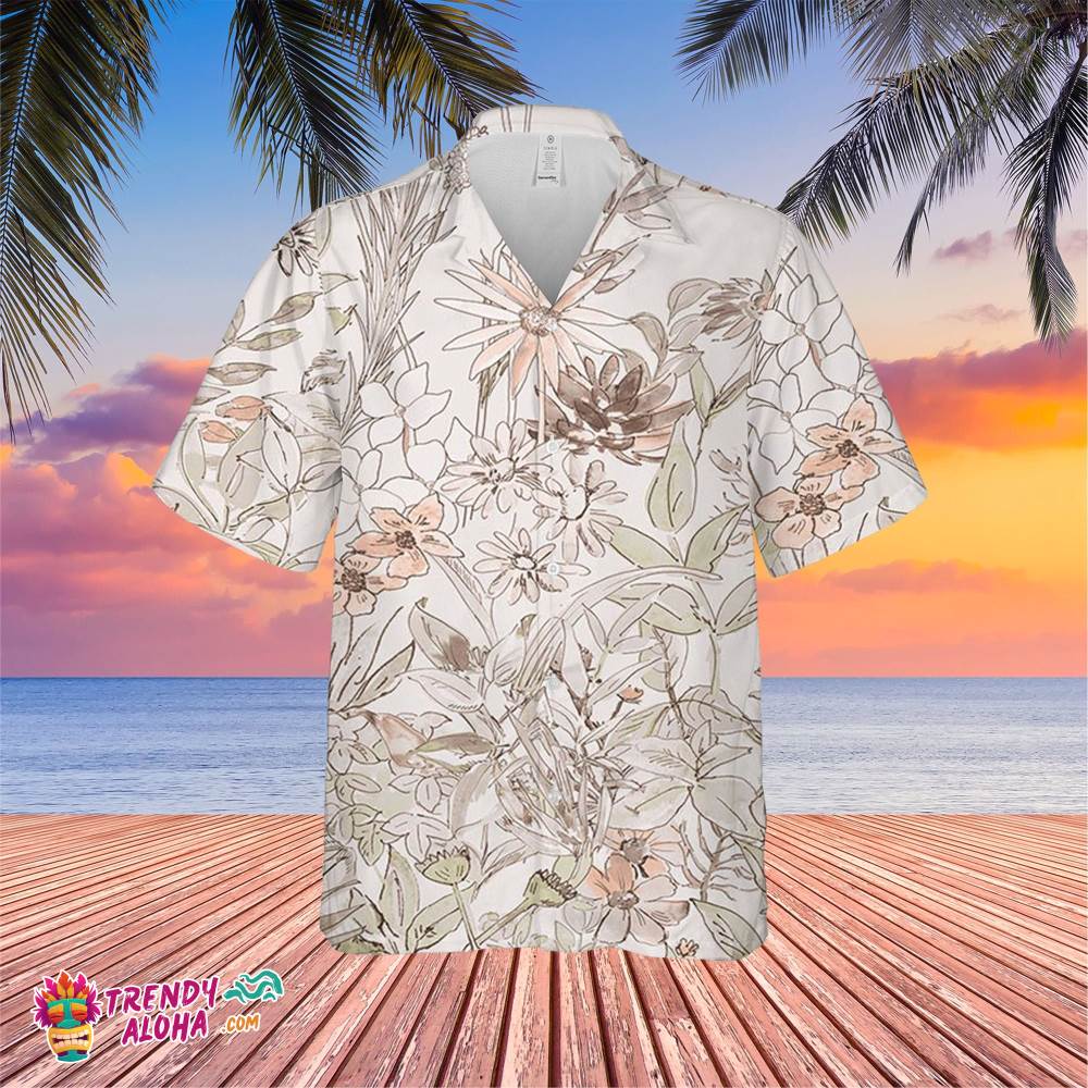 Watercolor Tropical Summer Trending Hawaiian Shirt, Summer Vacation Hawaiian Shirt