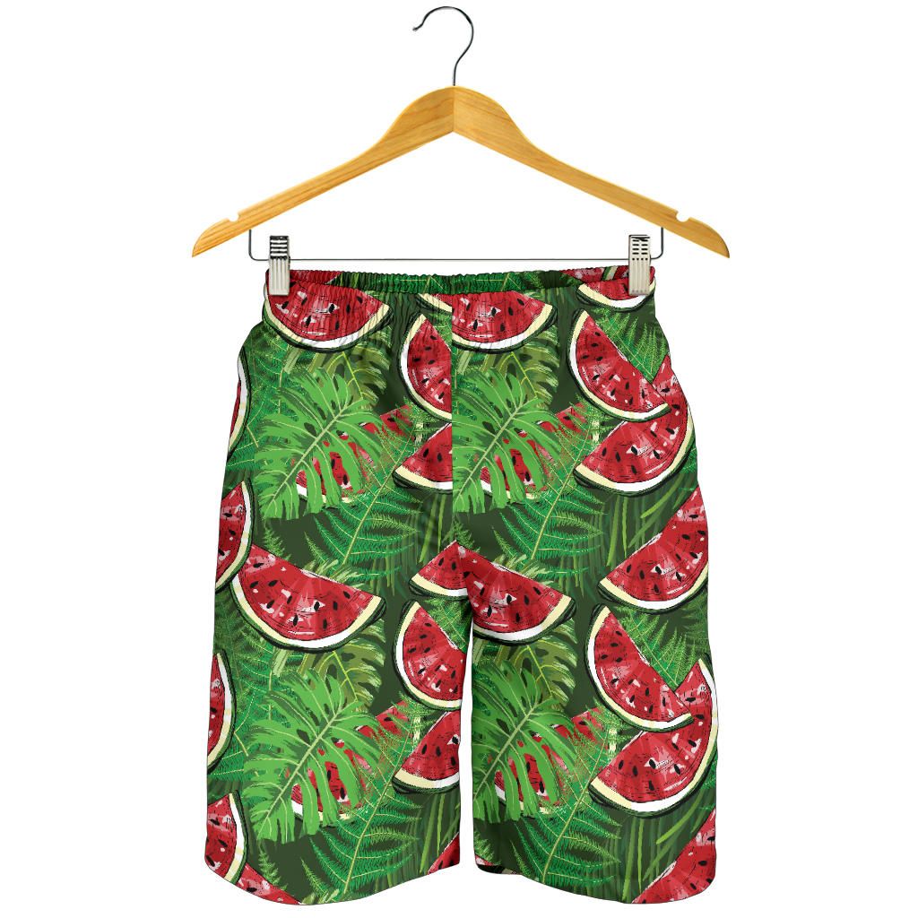 Watermelons Tropical Palm Leaves Pattern Background For Men Women Kid Shorts