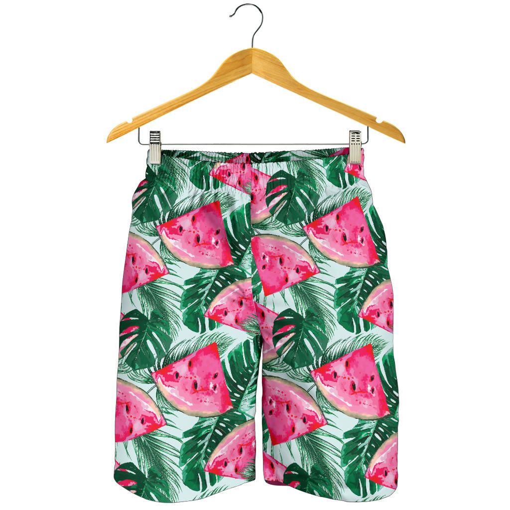 Watermelons Tropical Palm Leaves Pattern For Men Women Kid Shorts