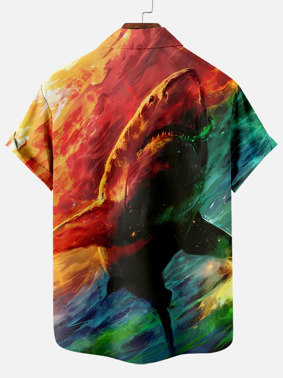 Waves of Majesty: Hawaiian Shark Oil Painting Top