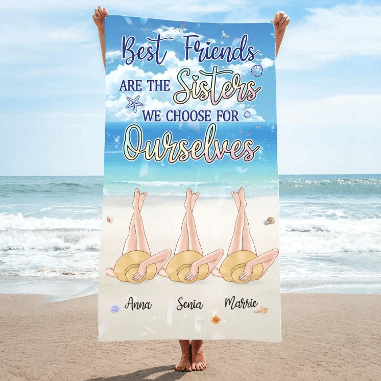 We Choose Personalized Beach Towels Perfect Besties Sisters Alike