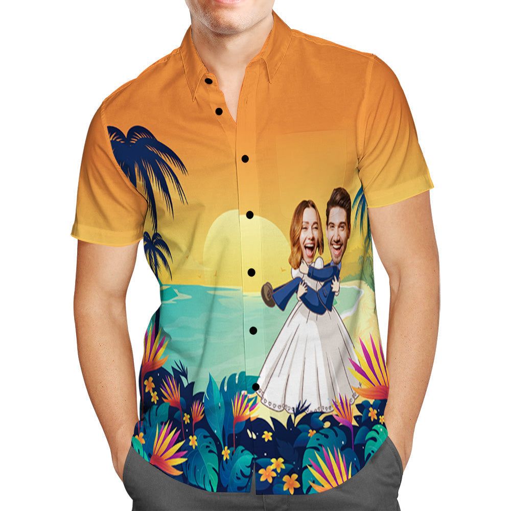 Wedding Gifts, Personalized Hawaiian Shirt Romantic Wedding Photo Hawaiian Shirt