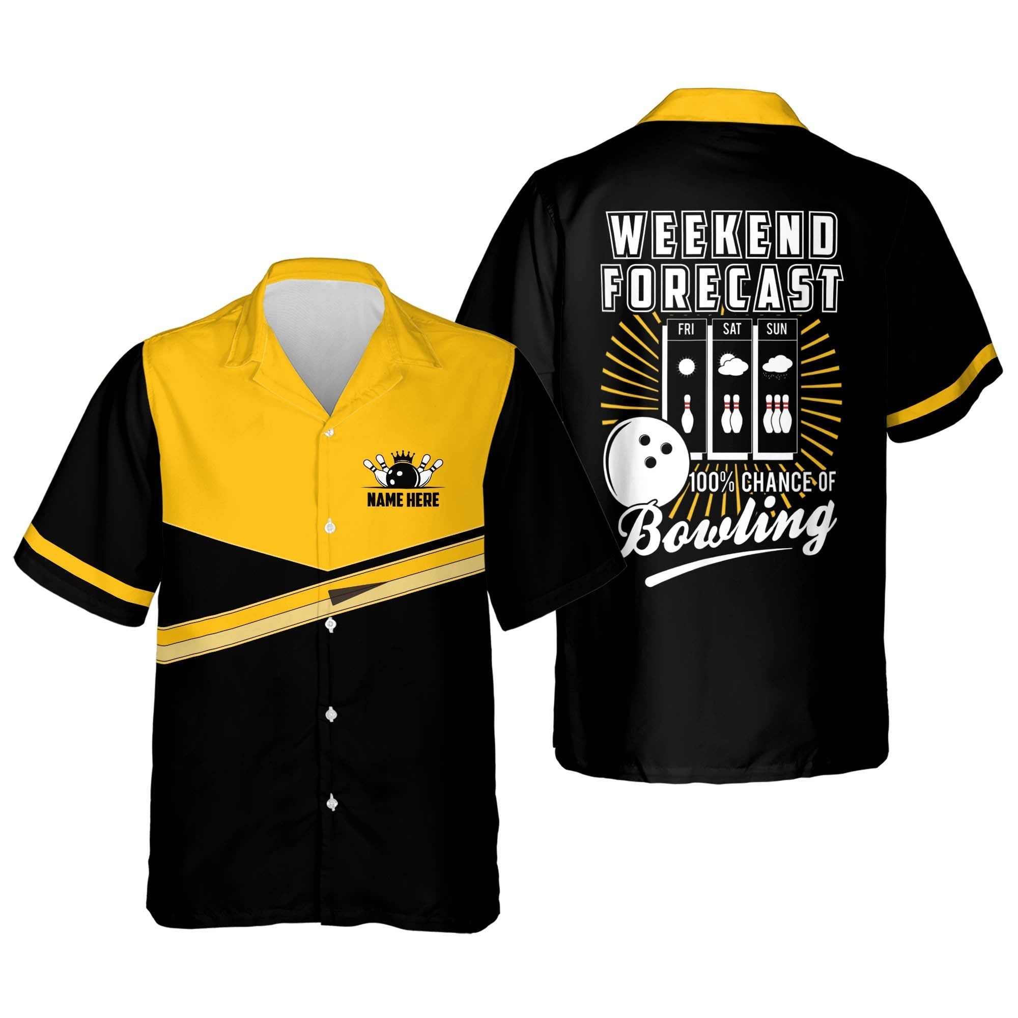 Weekend Forecast Chance Of Bowling Personalized Name Trendy Hawaiian Shirt Weekend Forecast Chance Of Bowling Personalized Name Trendy Hawaiian Shirt