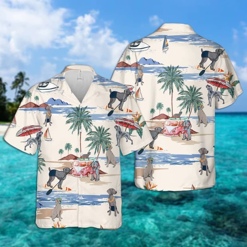 Weimaraner Dog Lovers Hawaiian Shirt Ready for Beach Days