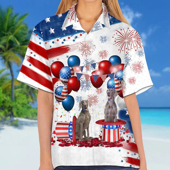 Weimaraner Independence Day Trendy Hawaiian Shirt For Men And Women, 4Th Of July Trendy Hawaiian Shirt
