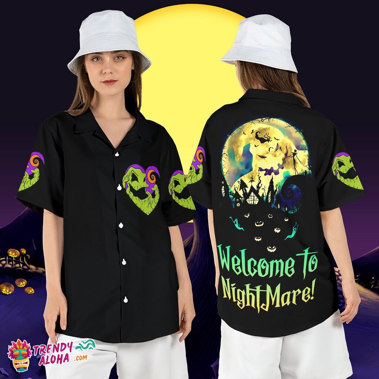 Welcome to Oogie Boogie Nightmare Halloween Disney Aloha Top