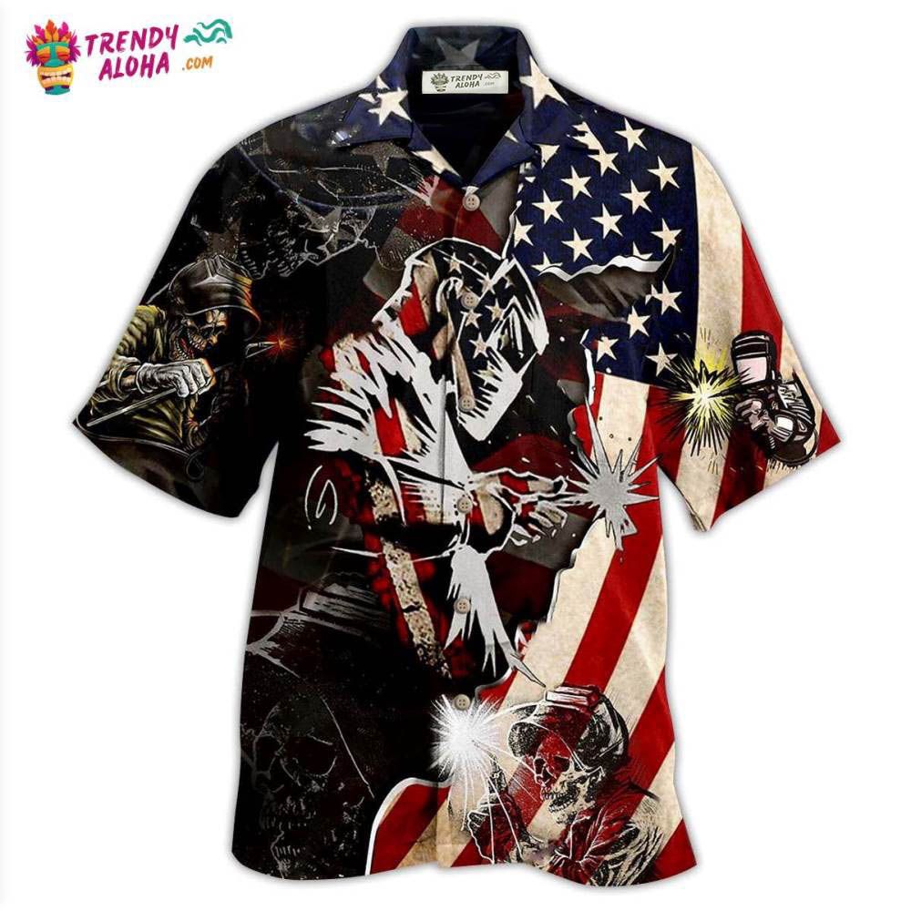 Welder Patriotic Hawaiian Shirt – Trendy Aloha