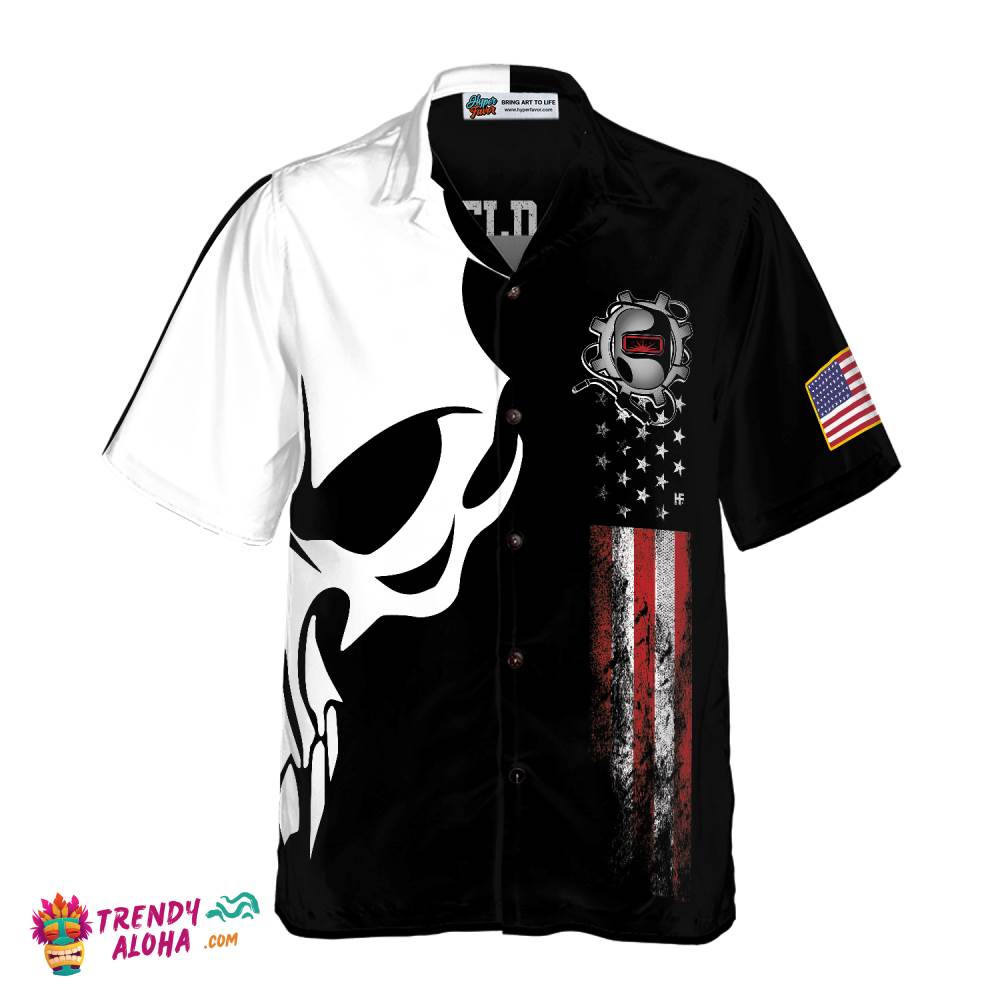 Welder Proud Skull 2 Hawaiian Shirt