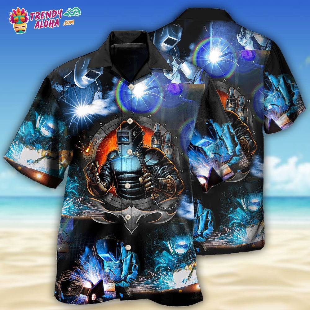 Welder Stunning Night With Blue Style Hawaiian Shirt – Trendy Aloha