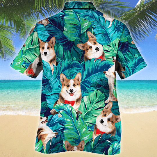 Welsh Corgi Dog Lovers Hawaiian Style For Summertime All Printed 3D Hawaiian Shirt