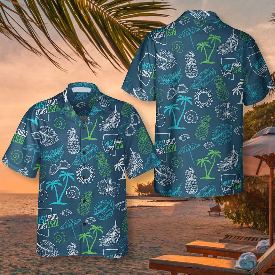 West Coast Best Coast Tropical Trendy Hawaiian Shirt For Men And Women