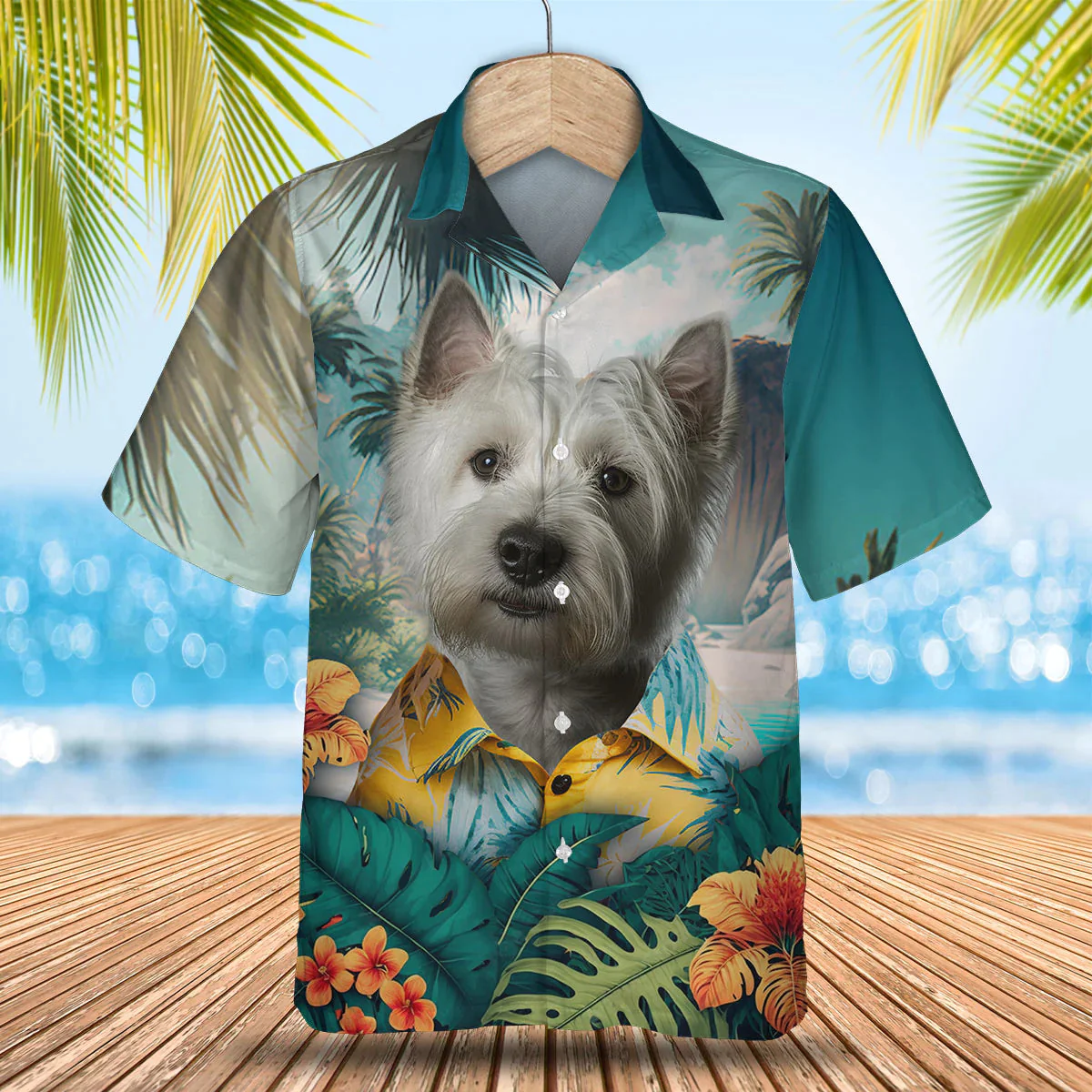 West Highland White Terrier 3D Trendy Hawaiian Shirt, Dog Lover Trendy Hawaiian Shirt, Summer Trendy Hawaiian Shirt For Men And Women