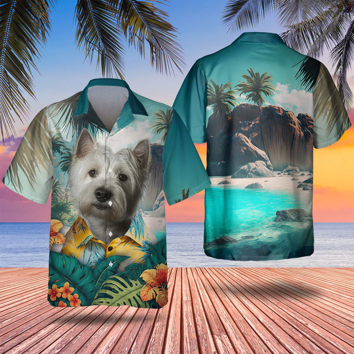 West Highland White Terrier Highland Magic In 3D Hawaiian Shirt