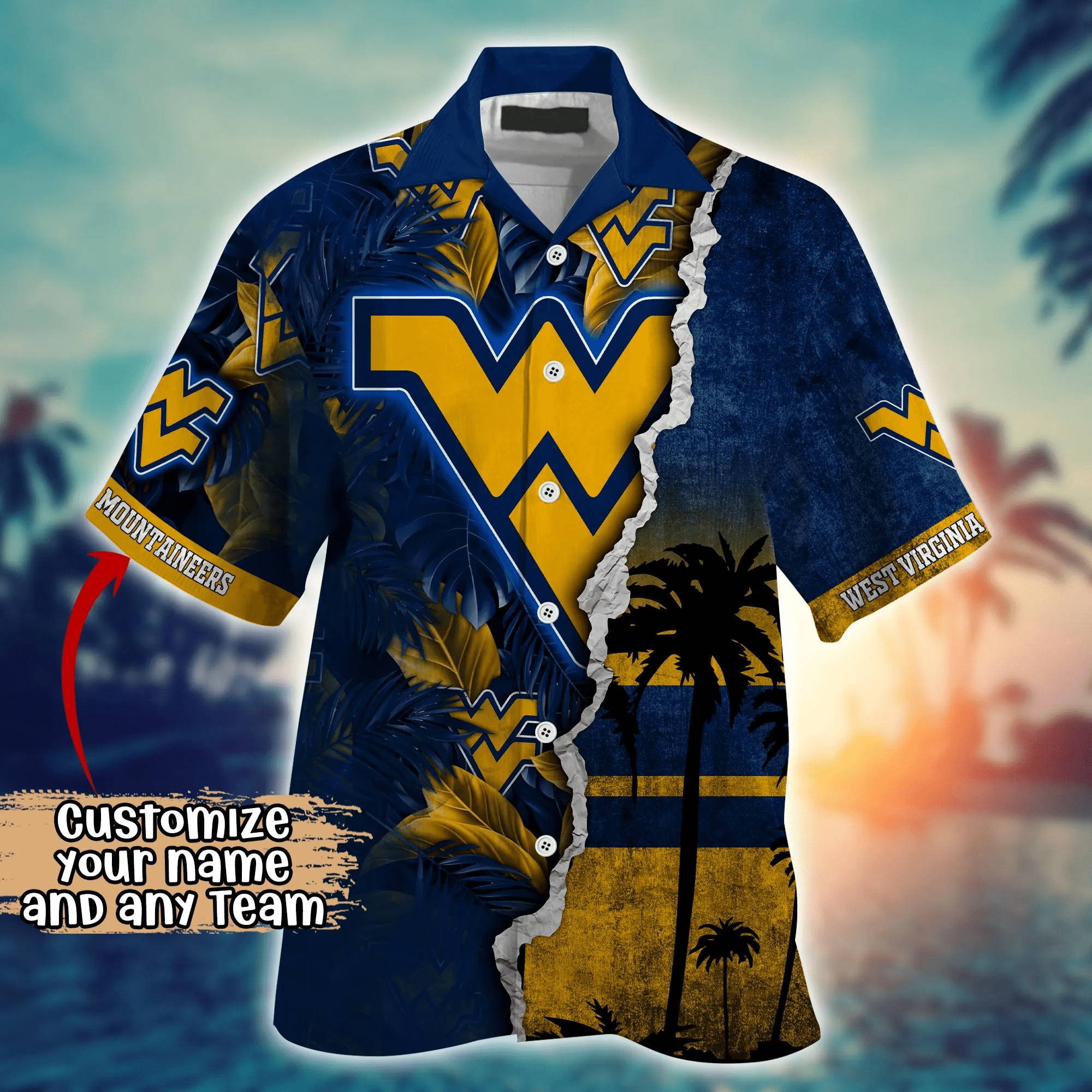West Virginia Mountaineers NCAA Hawaiian Shirt Custom Air Conditioning Aloha Shirt